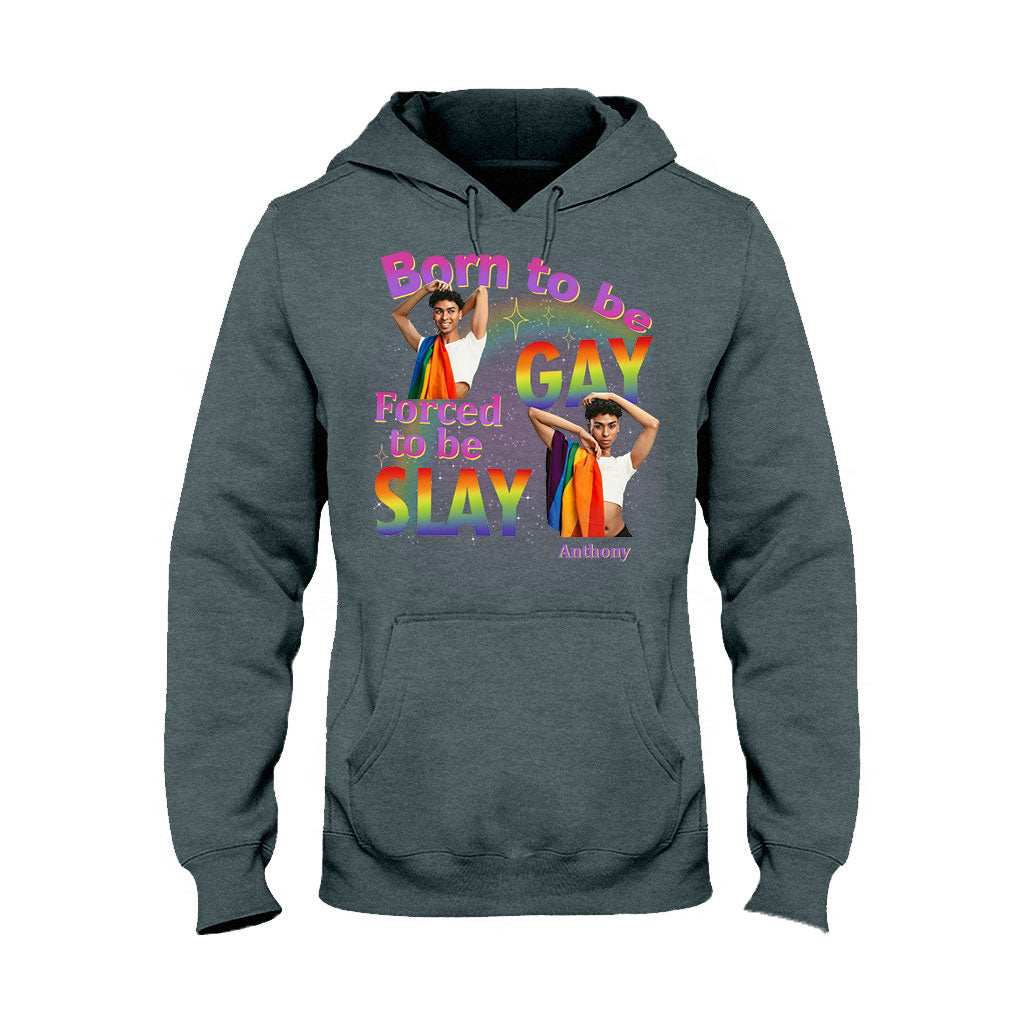 Geboren, um schwul zu sein, ist man gezwungen, zu glänzen – Personalisiertes LGBT-Unterstützungs-T-Shirt und Hoodie