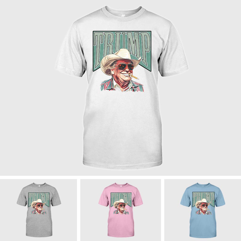 Cowboy-Western-Shirt „Make America Great Again“ mit Donald Trump, Trump-Präsidenten-Shirt, lustiges Donald-Trump-Shirt, Trump-2024-T-Shirt, Geschenke für Republikaner