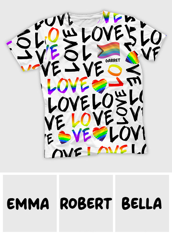 L'amour c'est l'amour - T-shirt personnalisé de soutien LGBT