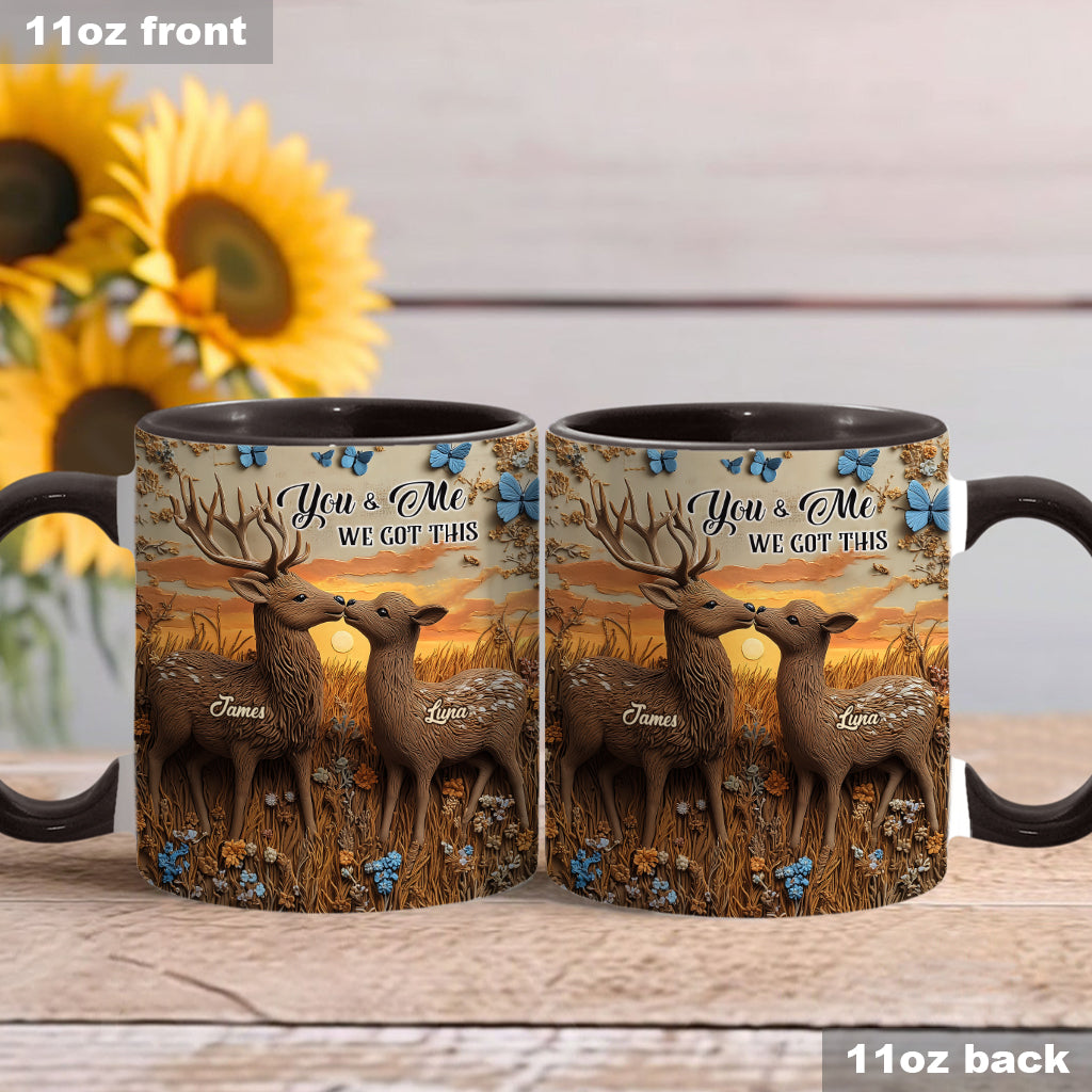 You & Me we got this - Personalized Couple Accent Mug