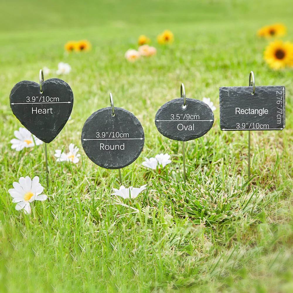 Your wings were ready but our hearts were not - Personalized Memorial Heart Hanging Garden Slate