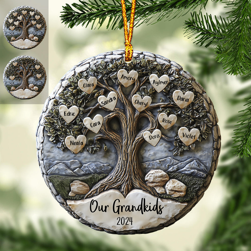 Unsere Enkelkinder 2024 – Personalisierter Oma-Weihnachtsbaumschmuck
