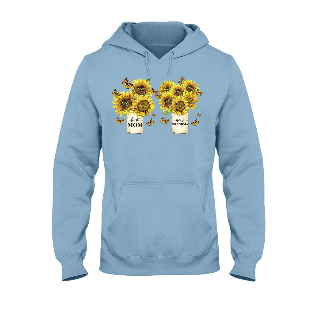 First Mom Now Grandma - Personalized Grandma T-shirt And Hoodie