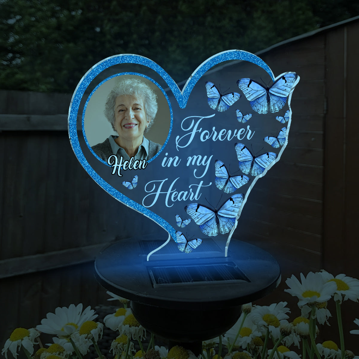 Forever In My Heart - Personalized Memorial Garden Solar Light