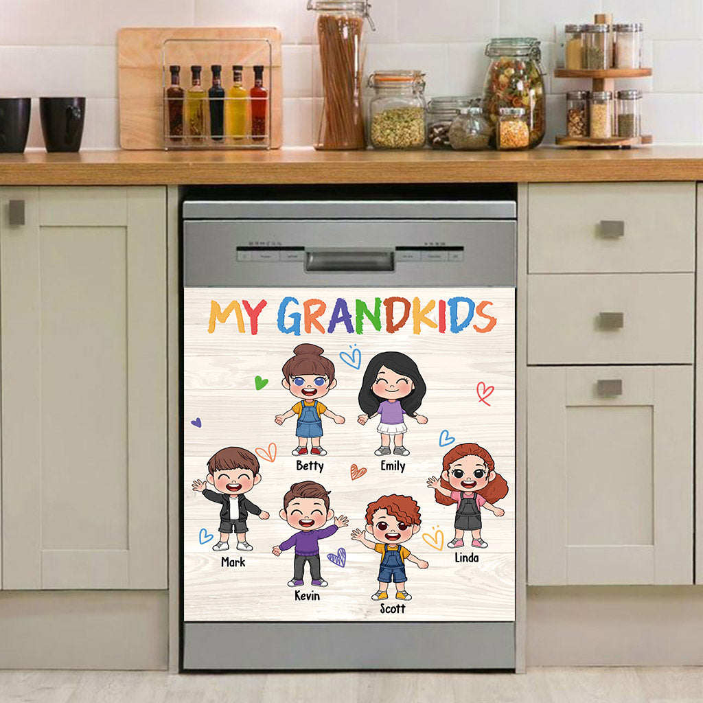 Mes petits-enfants - Housse de lave-vaisselle personnalisée pour grand-mère
