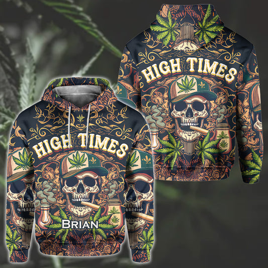 High Times Skull 420 - Personalisiertes Weed-Shirt