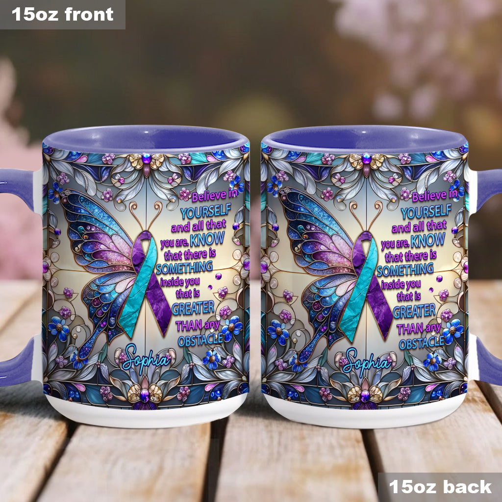 Believe In Yourself And All That You Are - Personalized Suicide Prevention Accent Mug
