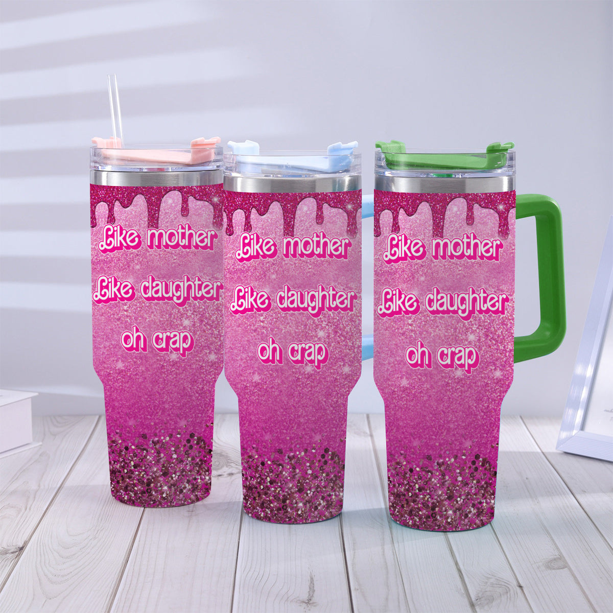 Like Mother Like Daughter - Personalized Mother Tumbler With Handle