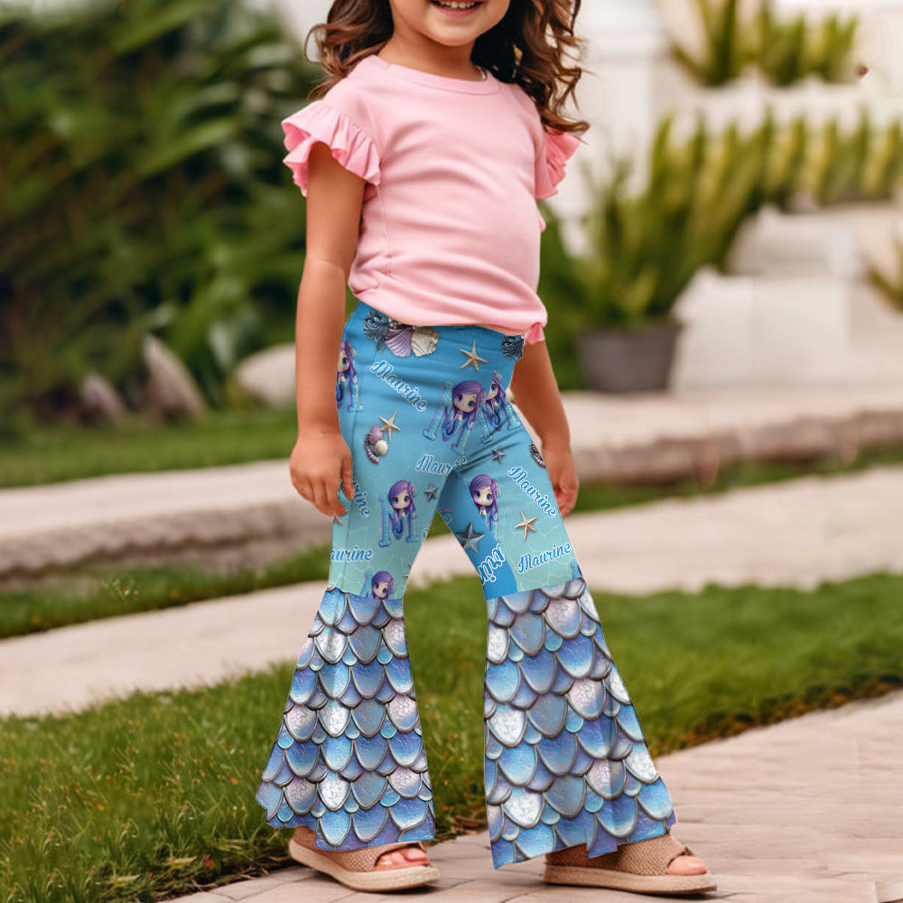 Belle sirène - Leggings évasés personnalisés pour enfant