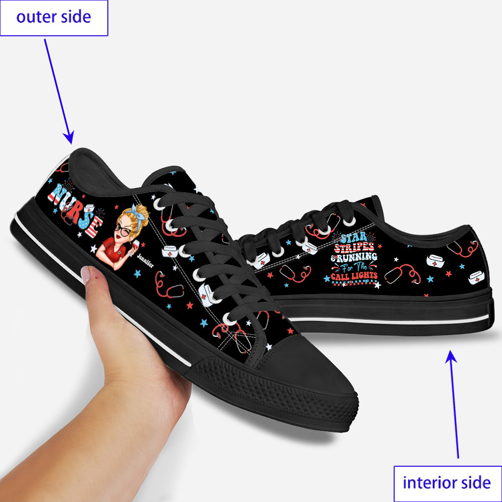 Nurse Life 4th Of July - Personalized Nurse Low Top Shoes