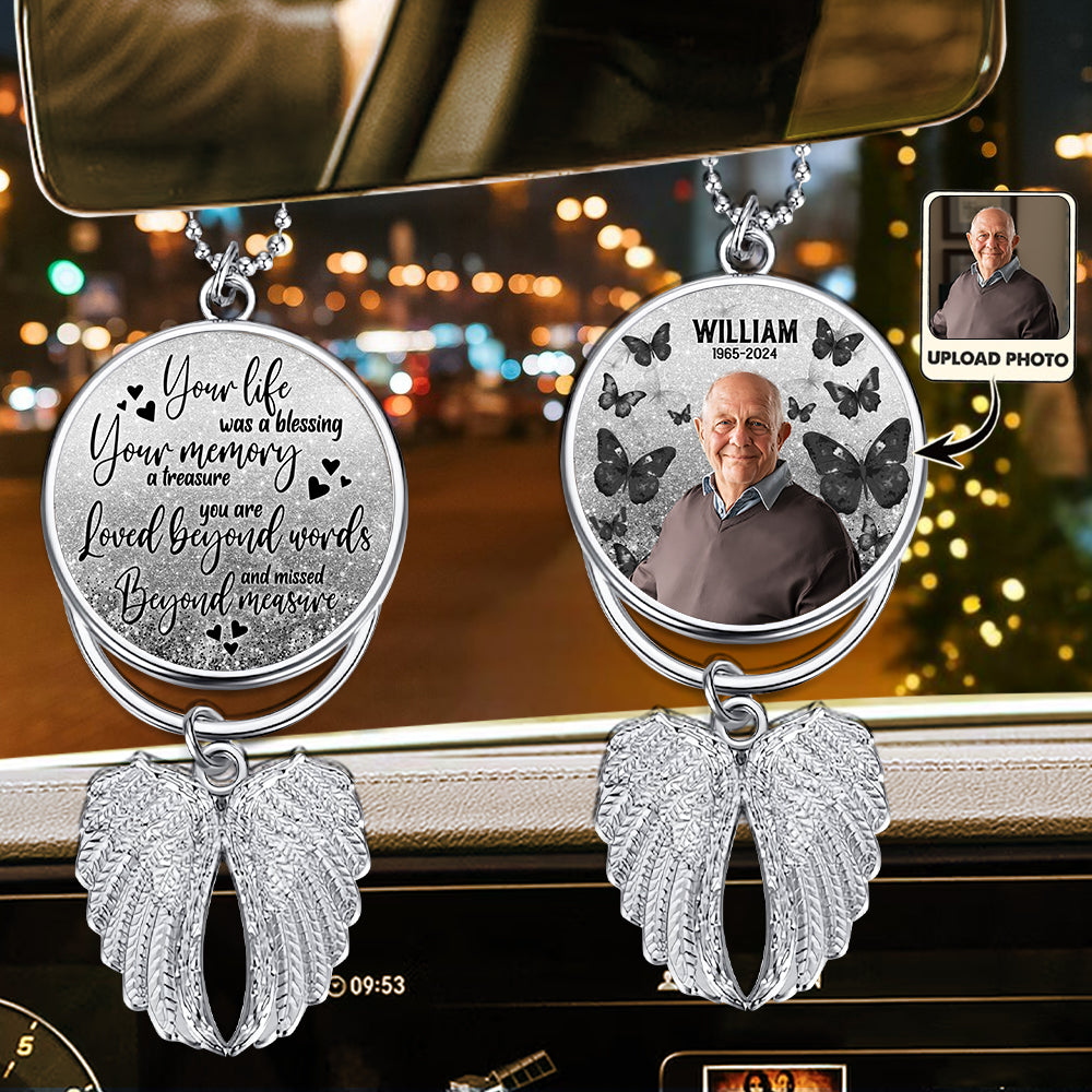 Your Life Was A Blessing - Personalized Memorial Wings Ornament