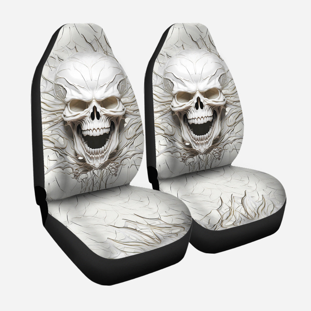 Weißer Totenkopf, 3D-Version – Totenkopf-Sitzbezüge