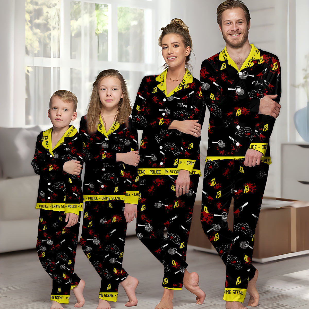 True Crime Junkie – Personalisierter Pyjama mit Knopfleiste