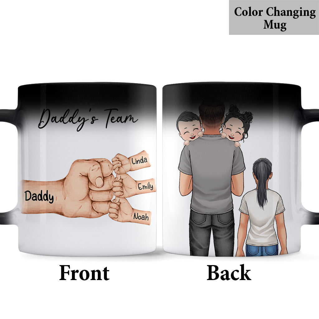 Daddy's Team Fist Bump To Us You Are The World - Personalized Father Mug