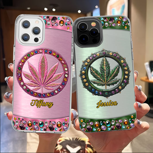 Coque de téléphone transparente personnalisée Stoner Chick - Weed