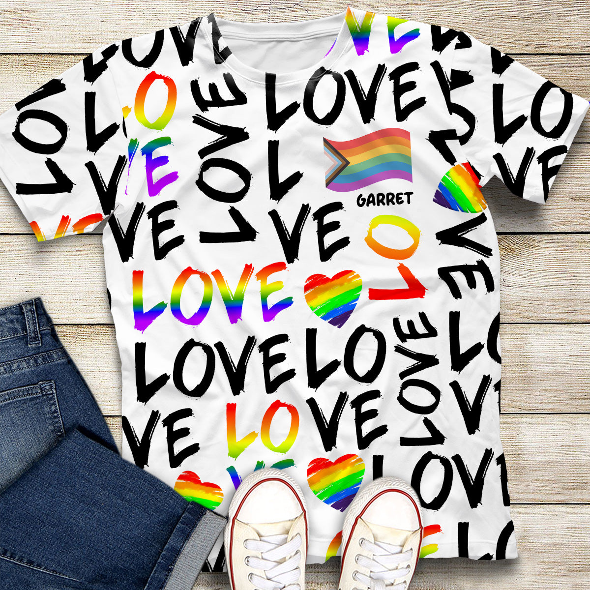 L'amour c'est l'amour - T-shirt personnalisé de soutien LGBT