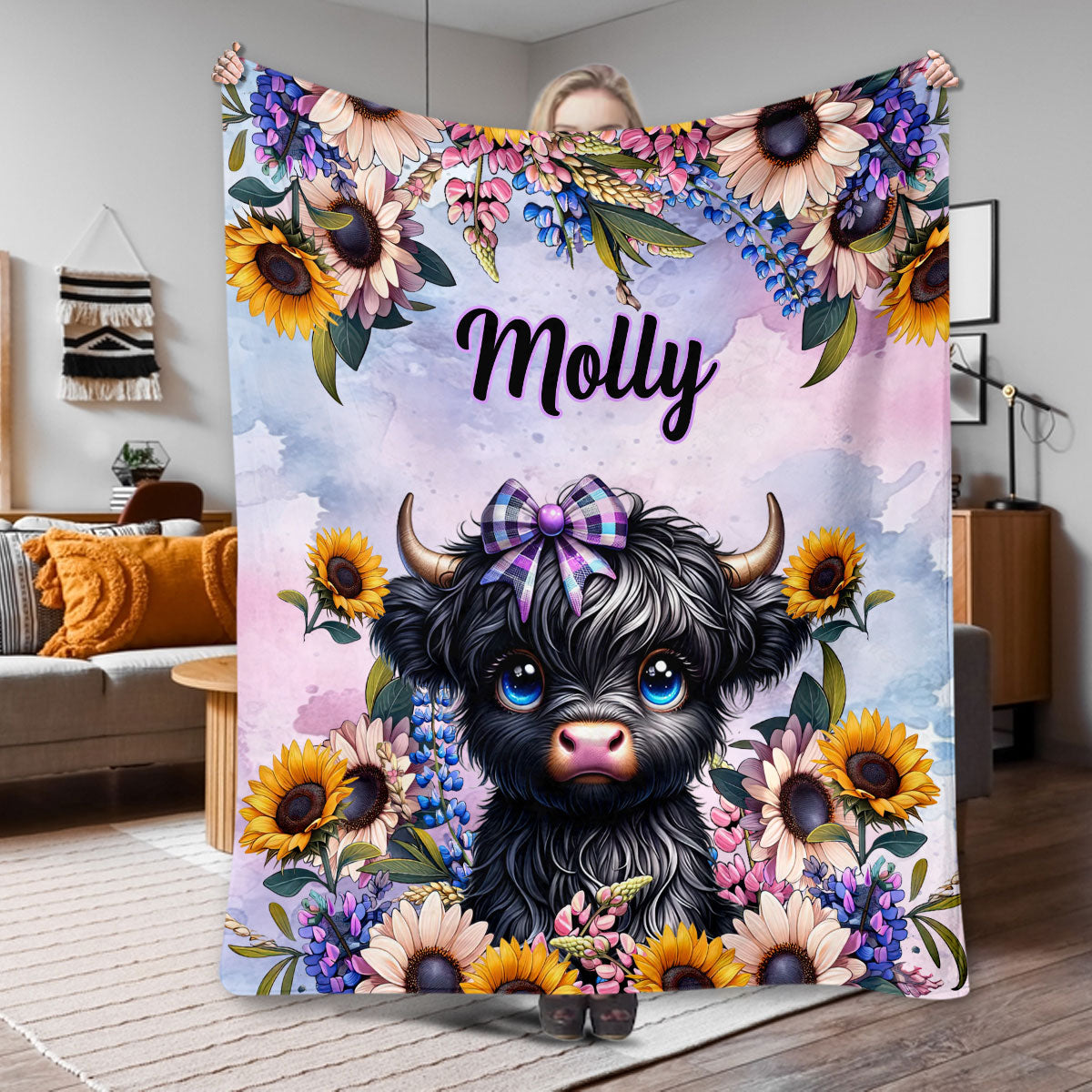 Mignonne petite vache des Highlands - Couverture personnalisée