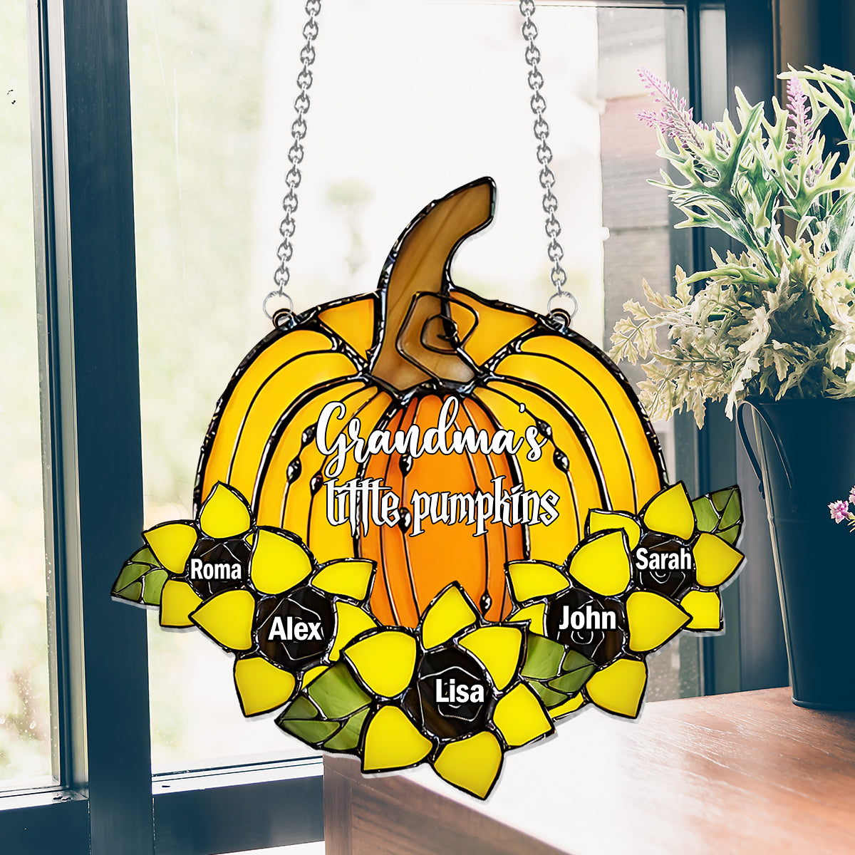 Tis The Season To Be - Personalized Grandma Window Hanging Suncatcher Ornament