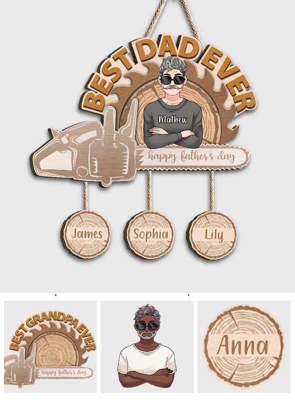 Best Dad Ever - Personalized Father Pallet Wood Sign