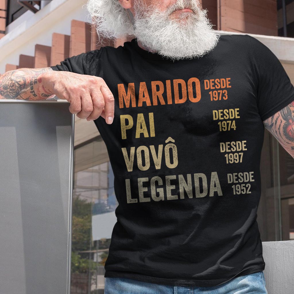 Marido Pai Vovô Legenda Desde – Personalisiertes Opa-T-Shirt und Kapuzenpullover