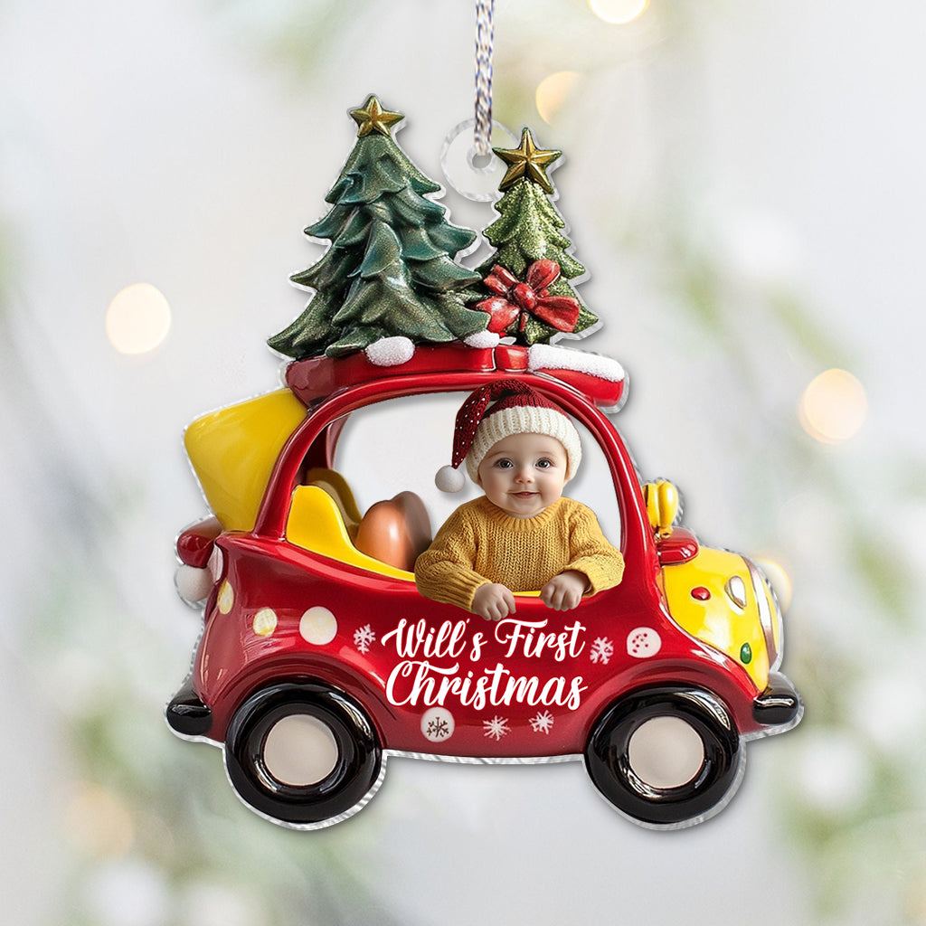 Babys erstes Weihnachtsfest – Personalisierter transparenter Weihnachtsschmuck für Neugeborene