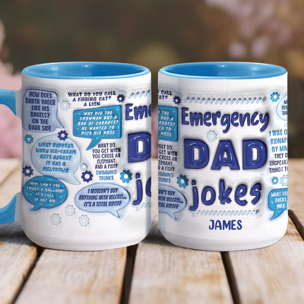 Dad Jokes Emergency - Personalized Father Accent Mug