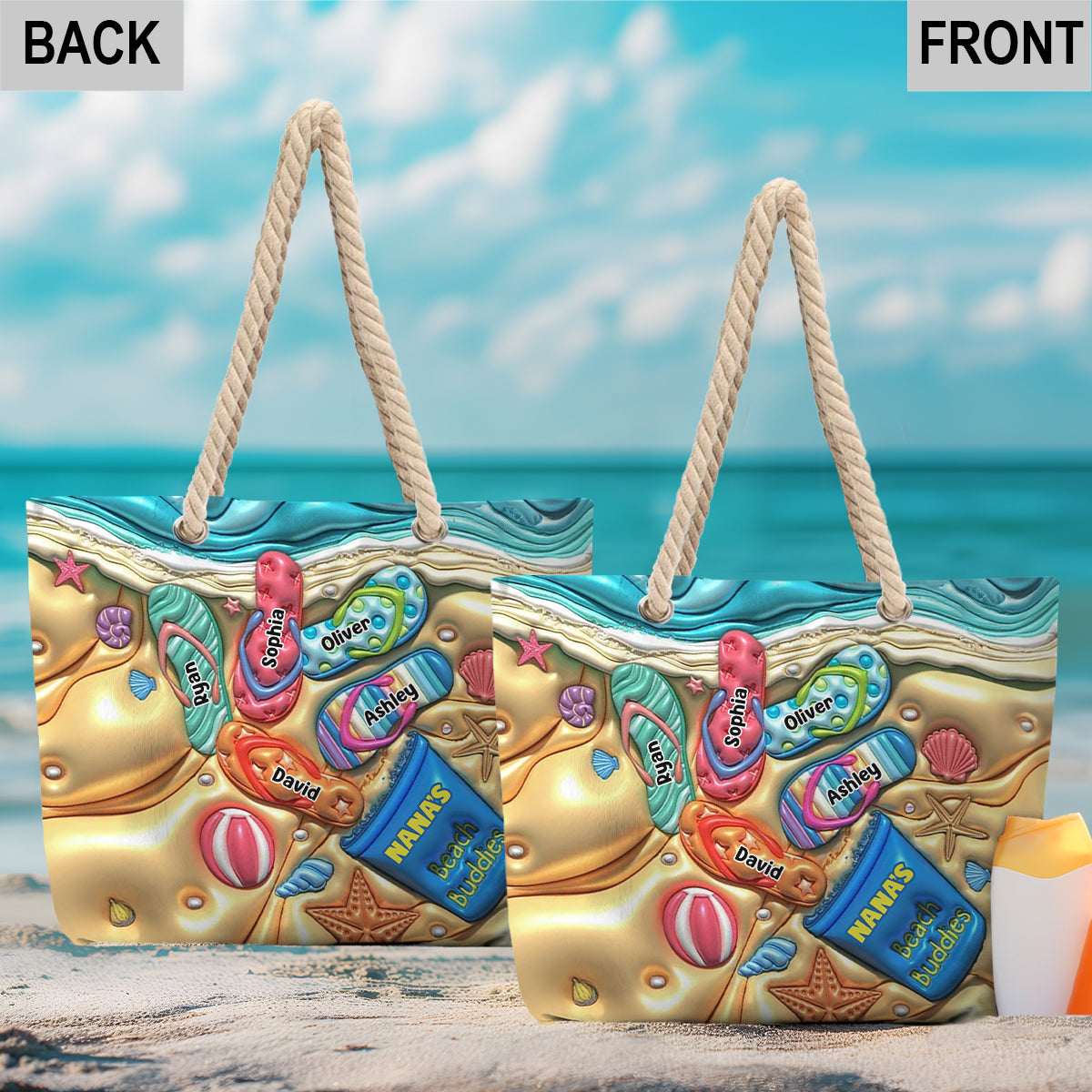 Nana's Beach Buddies - Personalized Grandma Beach Bag