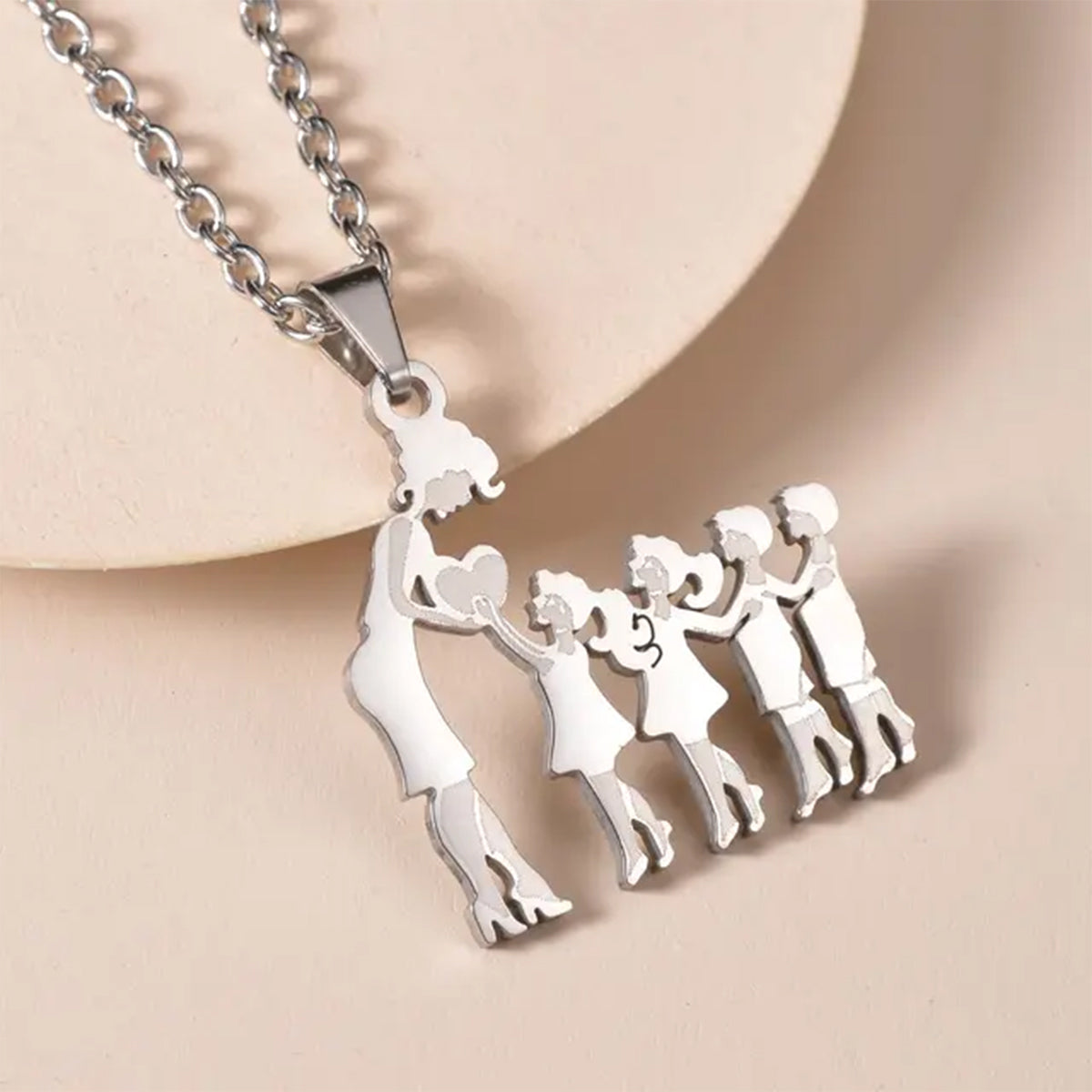 Mom With Children Custom Pendants Necklace - Mother Mom With Children Custom Pendants Necklace