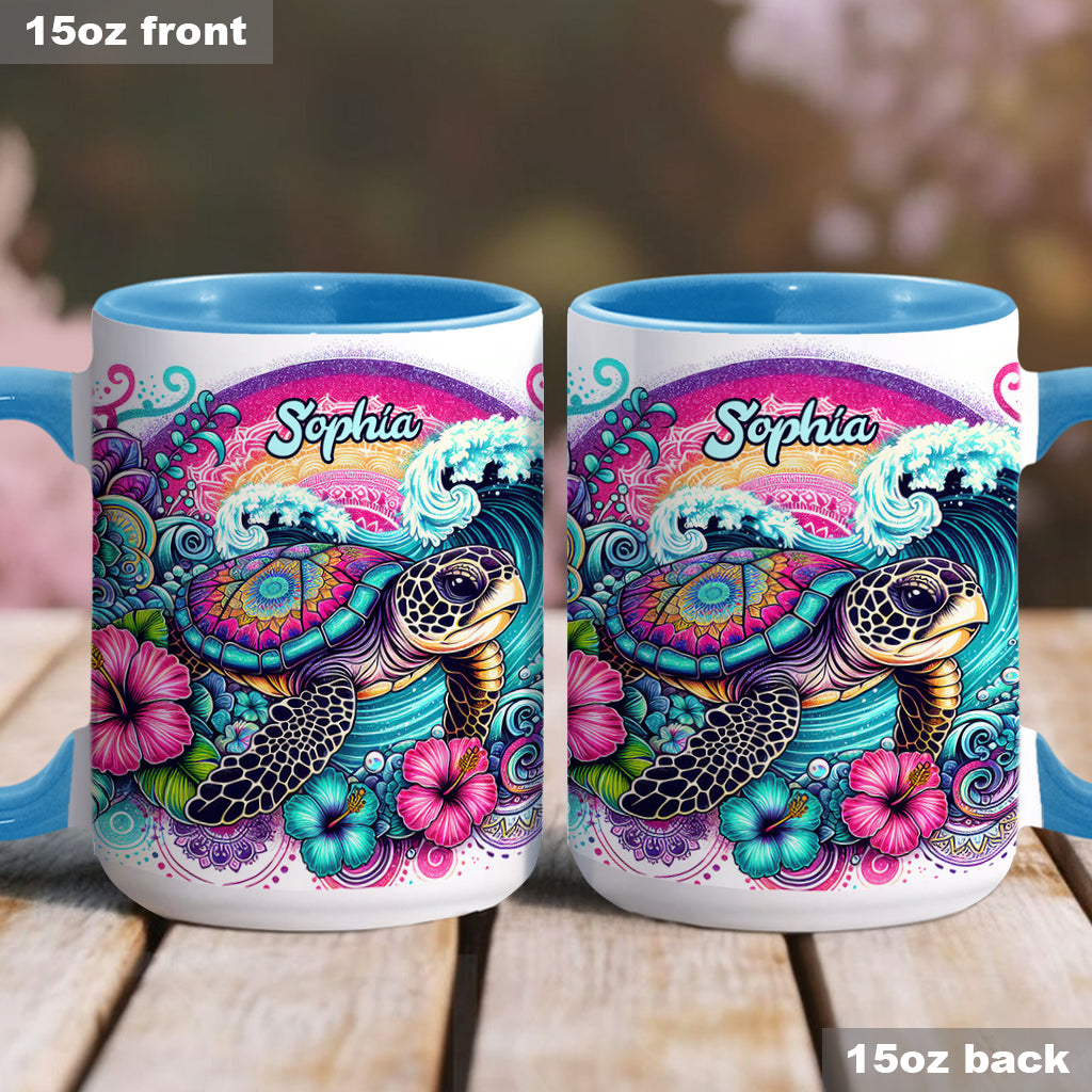 Peace Love Turtle - Personalized Turtle Accent Mug
