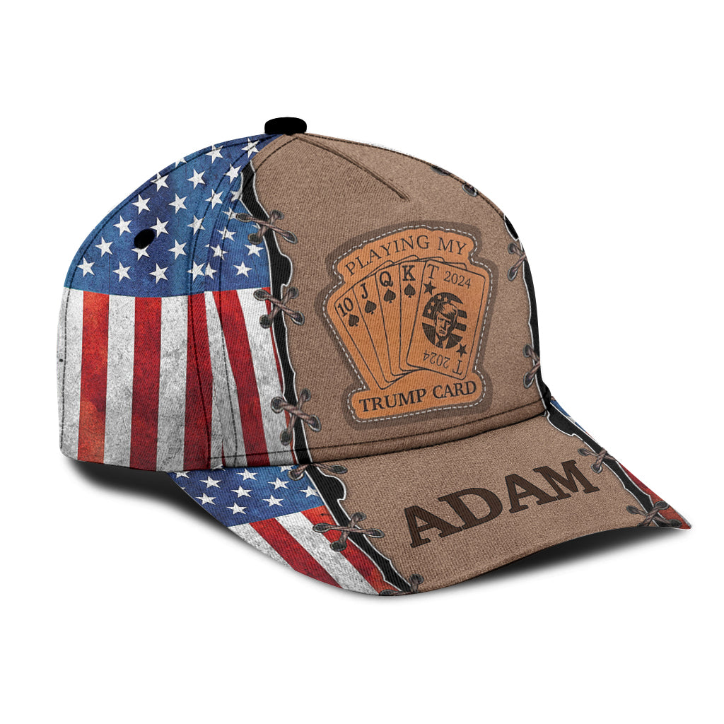 Casquette classique personnalisée Trump 2024 « Je joue ma carte T »