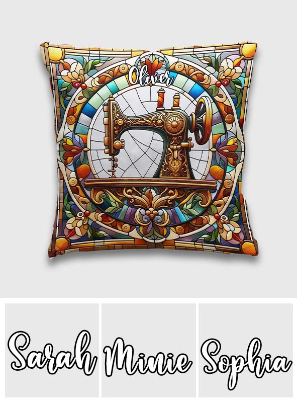 Machine à coudre colorée - Coussin décoratif personnalisé pour machine à coudre