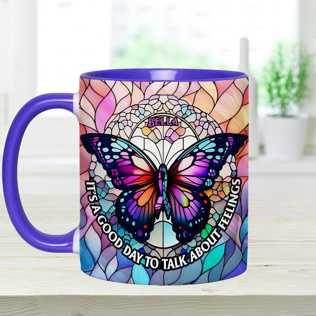 Heute ist ein guter Tag, um über Gefühle zu sprechen – personalisierte Tasse
