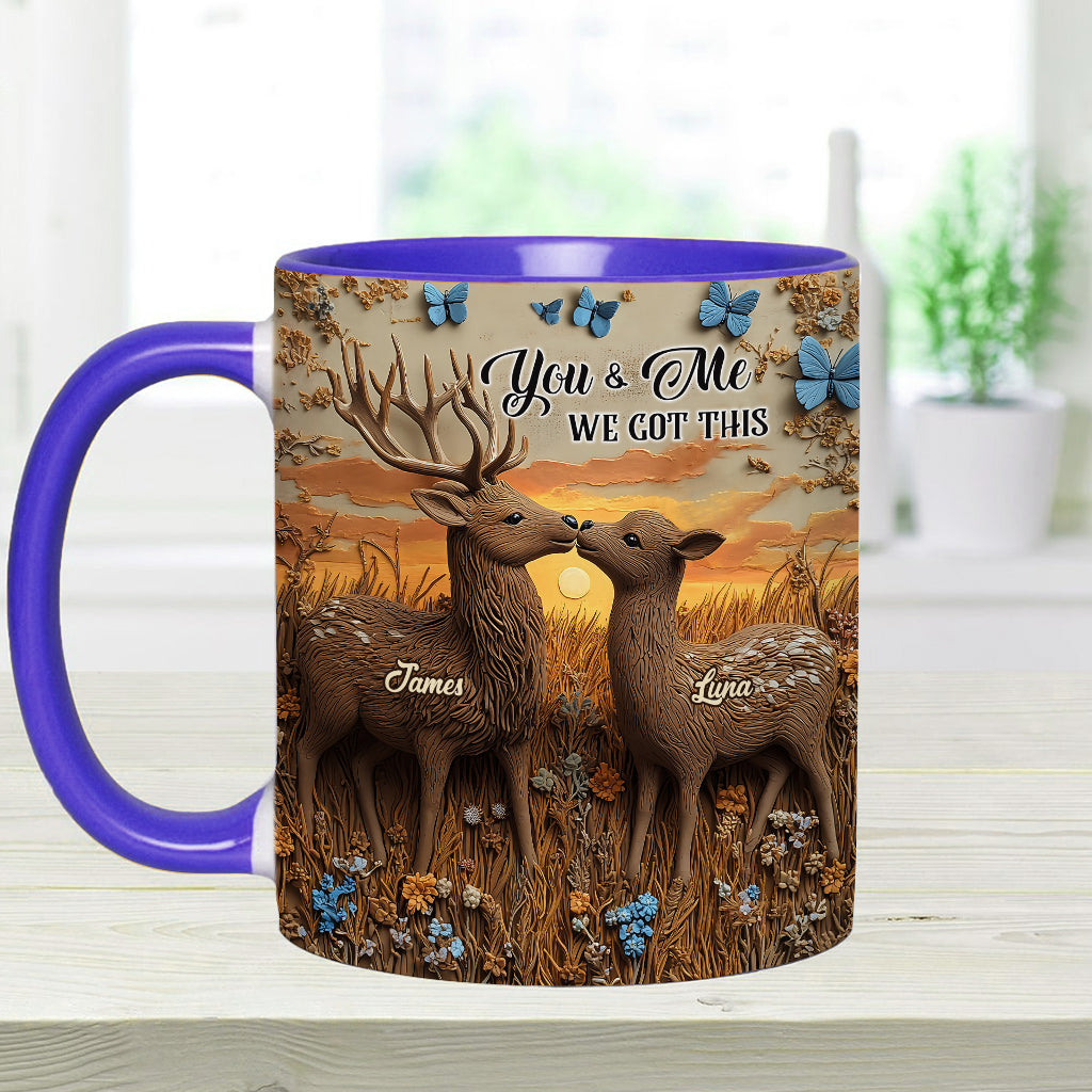 You & Me we got this - Personalized Couple Accent Mug