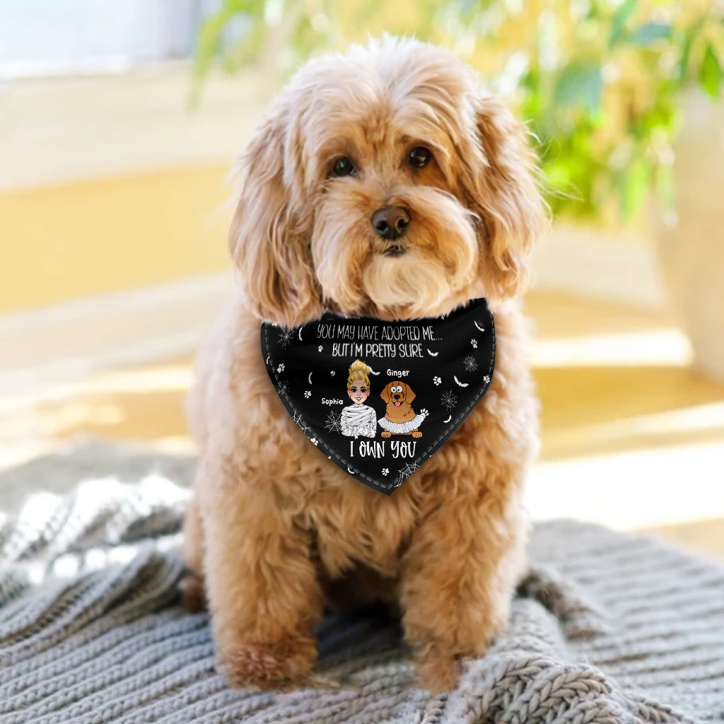 Tu m'as peut-être adopté, mais je suis presque sûr que tu m'appartiens - Bandana personnalisé pour chien