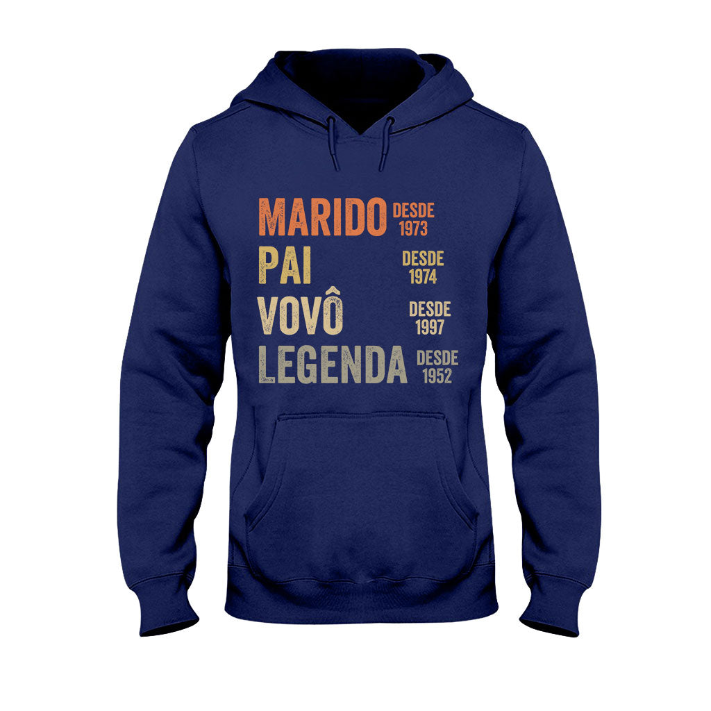Marido Pai Vovô Legenda Desde – Personalisiertes Opa-T-Shirt und Kapuzenpullover