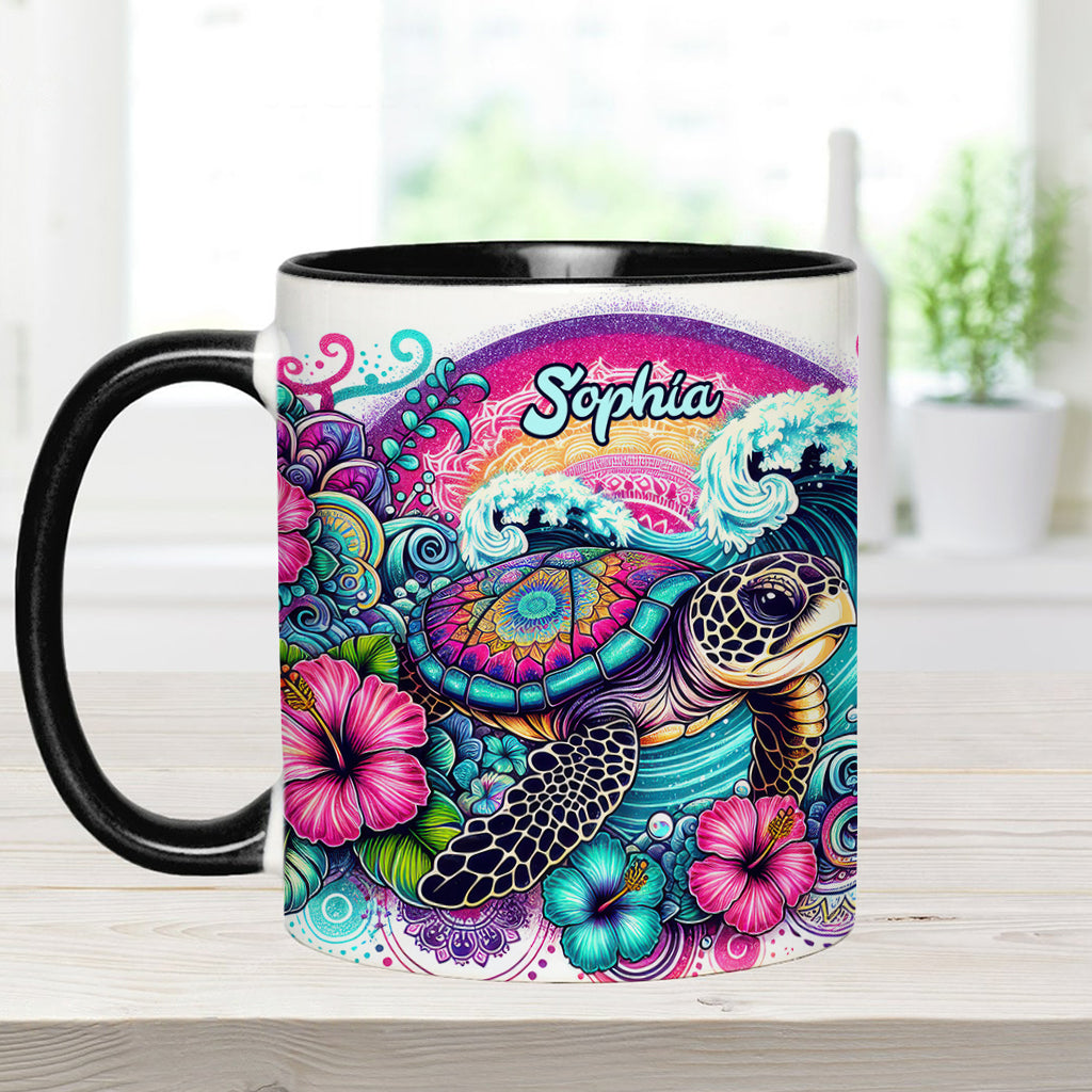 Peace Love Turtle - Personalized Turtle Accent Mug