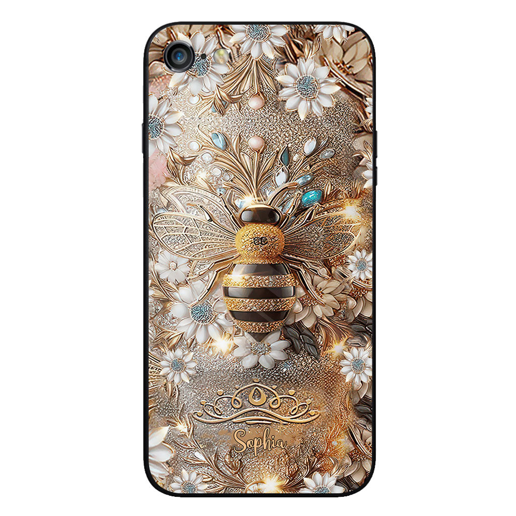 Queen Bee – Personalisierte transparente Handyhülle mit Bienenmotiv