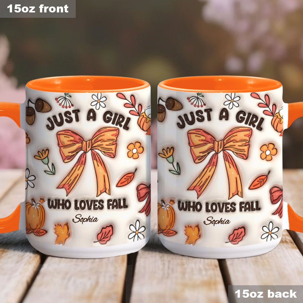 Just A Girl Who Loves Fall - Personalized Autumn Accent Mug