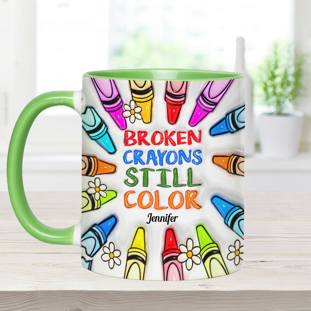 Broken Crayons Still Color - Personalized Suicide Prevention Accent Mug