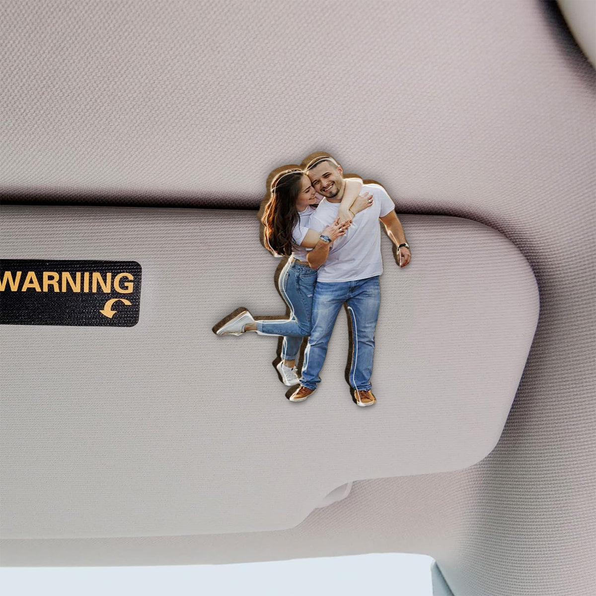 I Love You To The Moon And Back - Personalized Couple Shaped Car Visor Clip