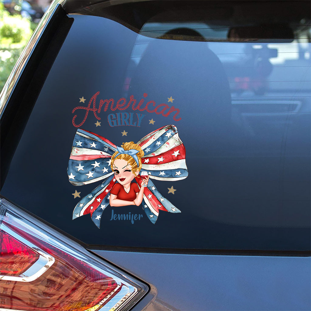 Coquette American Girl - Personalized Independence Day/ 4th of July Decal Full
