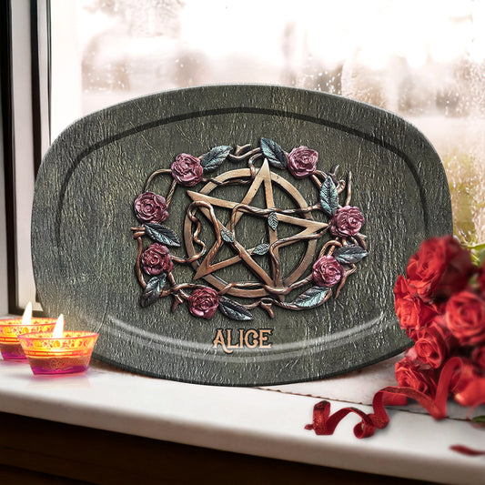 Mystical Witch Ancient Roses - Personalized Witch Plate