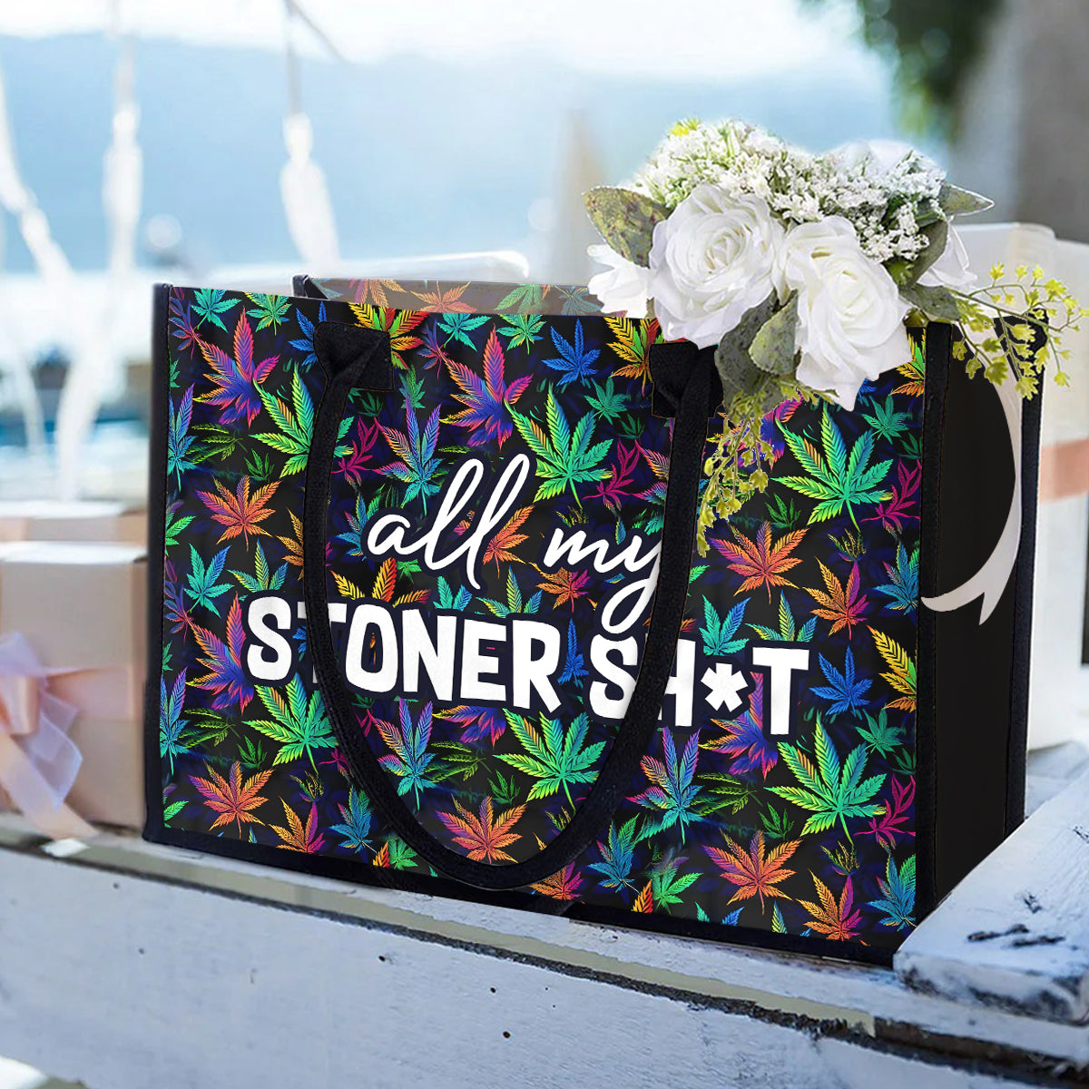 Mein ganzer Kifferkram – Personalisierte Tragetasche aus Canvas für Cannabis