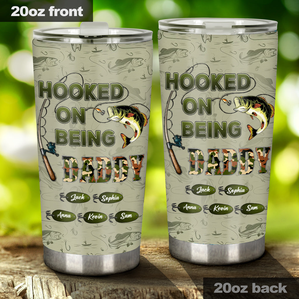 Hooked On Being Dad/ Grandpa... - Personalized Fishing Tumbler