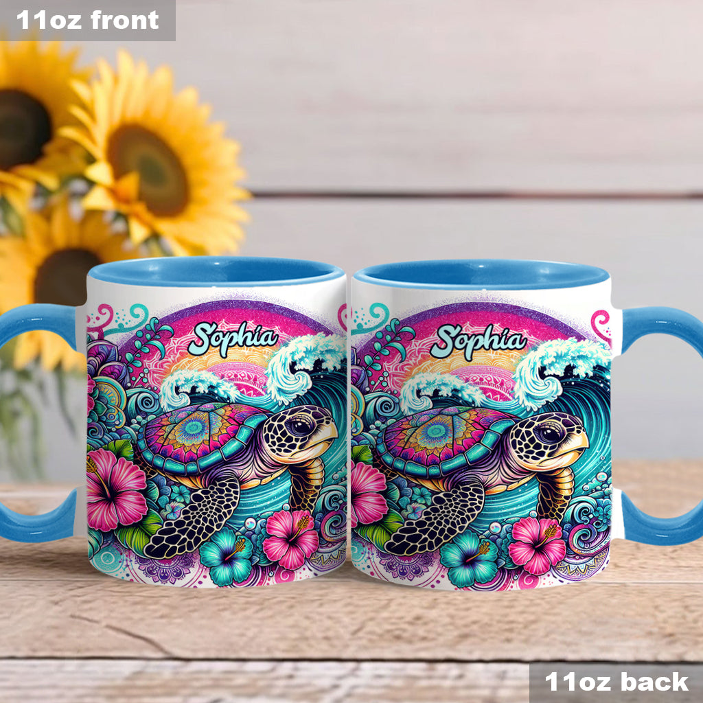 Peace Love Turtle - Personalized Turtle Accent Mug