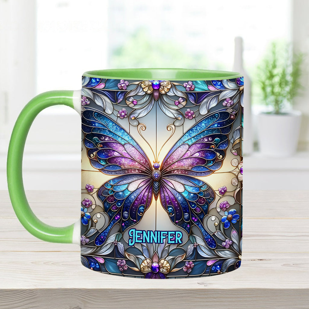 Beautiful Butterfly - Personalized Butterfly Accent Mug