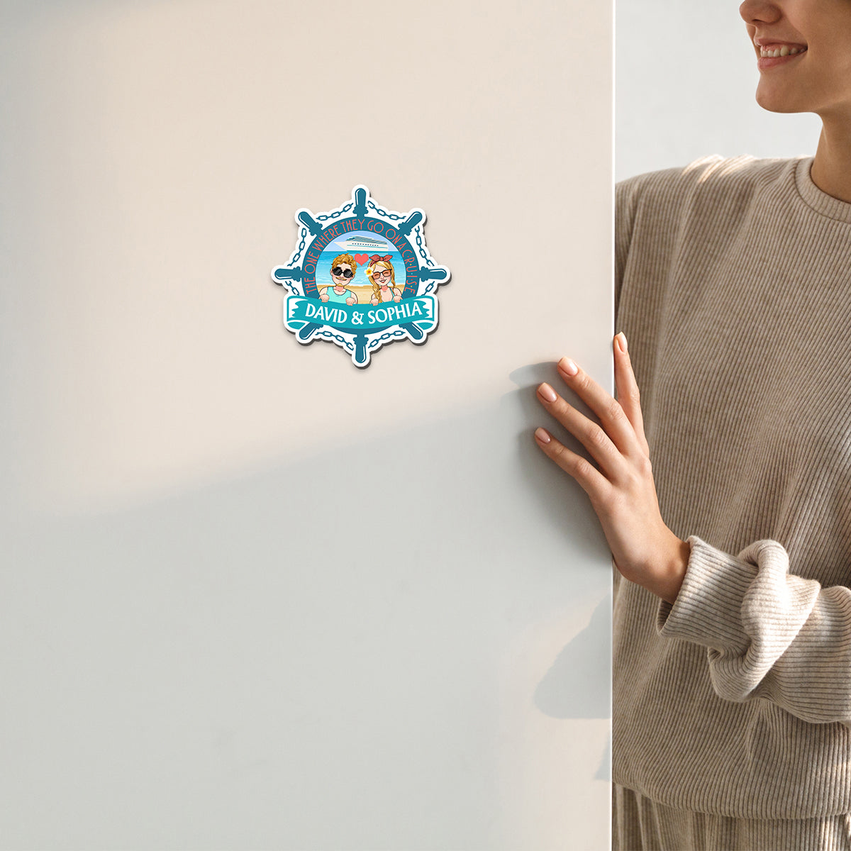 The One Where They Go On A Cruise - Personalized Cruising Magnet