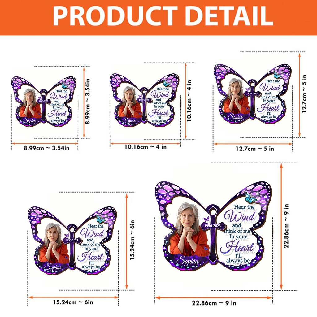 In Your Heart I'll Always Be - Personalized Memorial Wind Chime Suncatcher