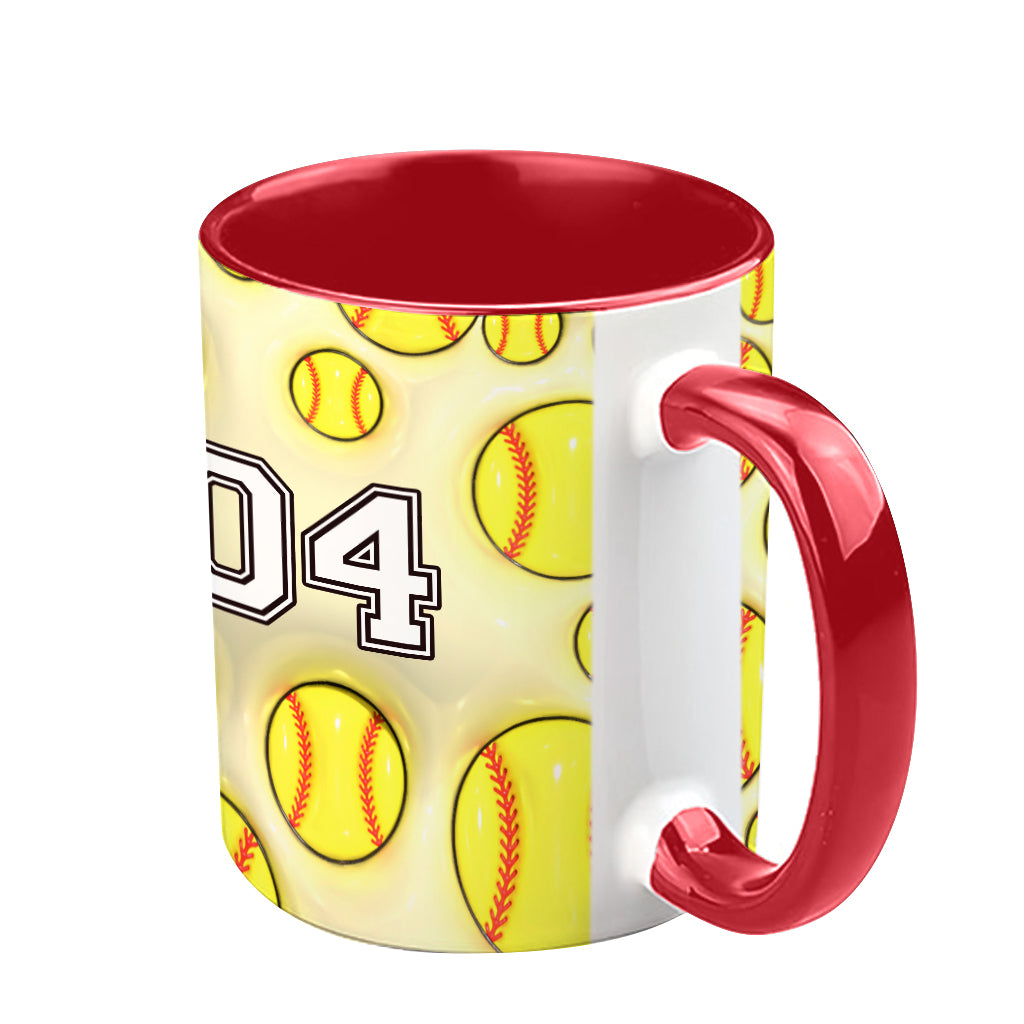 Personalisierte Tasse für Softball-Fans