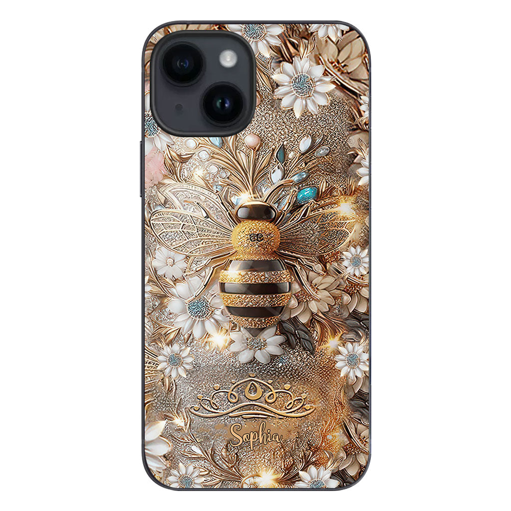 Queen Bee – Personalisierte transparente Handyhülle mit Bienenmotiv